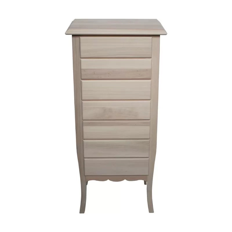 cassettiera classica 7 cassetti legno grezzo 50x37x107 (3036) - Mobili 2G