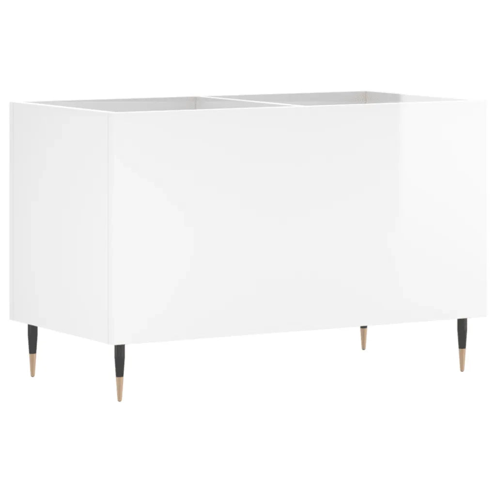 Mobile Porta Dischi Bianco Lucido 74,5x38x48 Legno Multistrato 831718