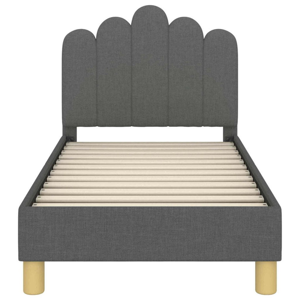 Struttura letto per bambini con testata-Giroletto per bambini Grigio Scuro Tessuto 514117