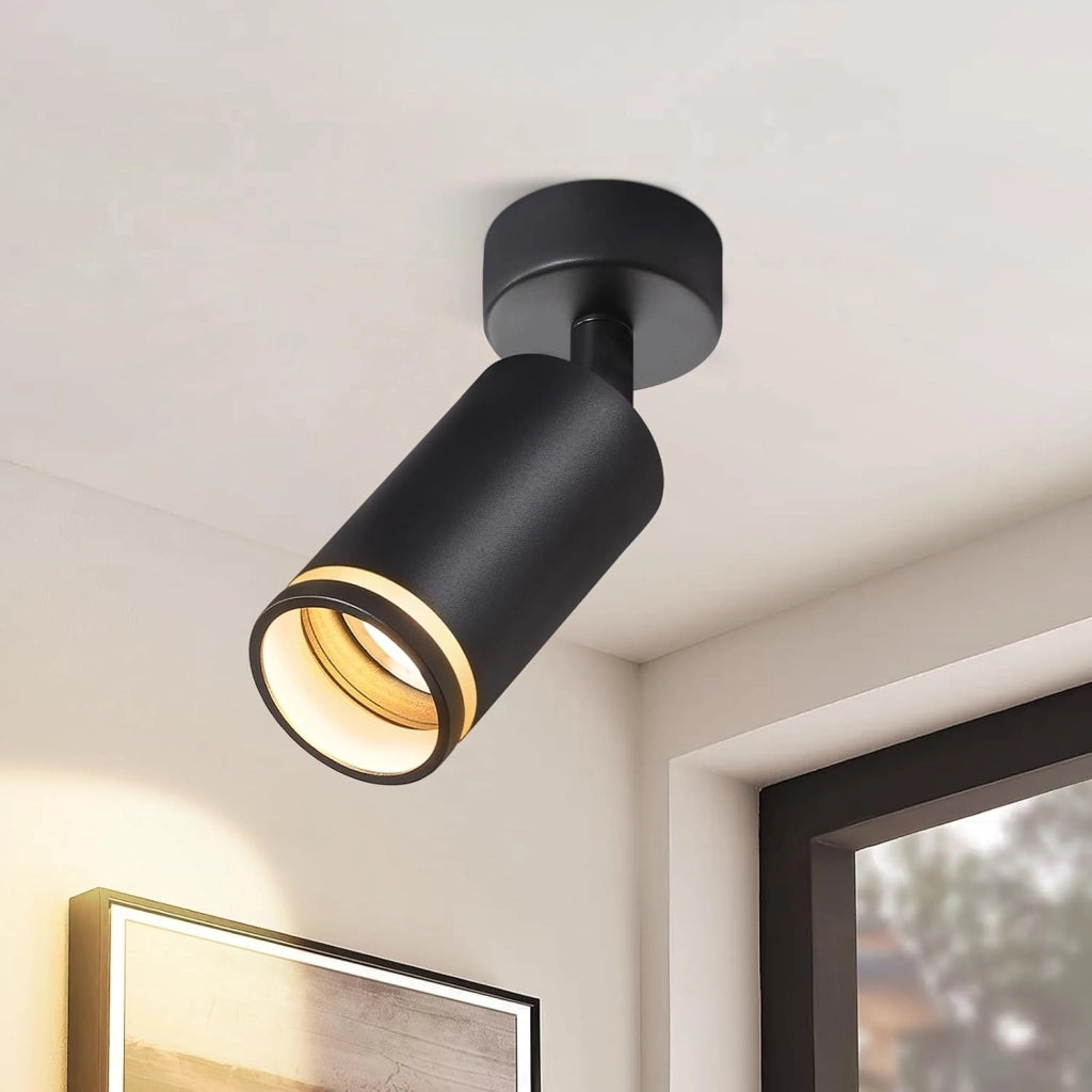 ZMH Faretto da soffitto Nero 1 Lampada Moderno GU10 Orientabile per Interni per Corridoio Soggiorno Senza Lampadina