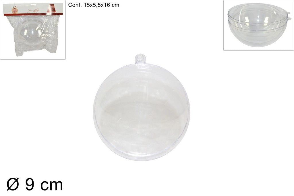 Sfera plastica trasparente 9 cm