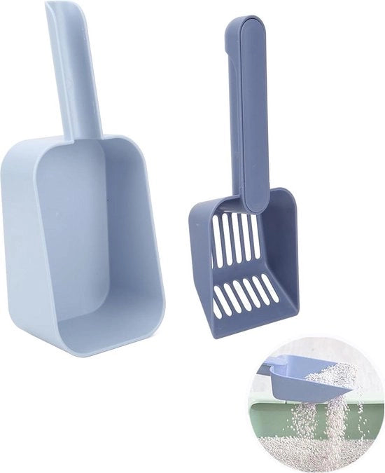Ciotola multifunzionale ergonomica portatile in plastica per gatti - blu - accessori per pulizia animali.