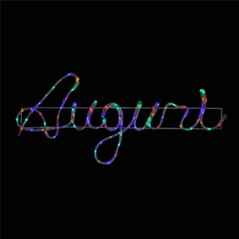 MA MAISON AUGURI SCRITTA NATALIZIA A TUBO COLOR 1,5 MT  CON LED MULTICOLOR DA ESTERNO