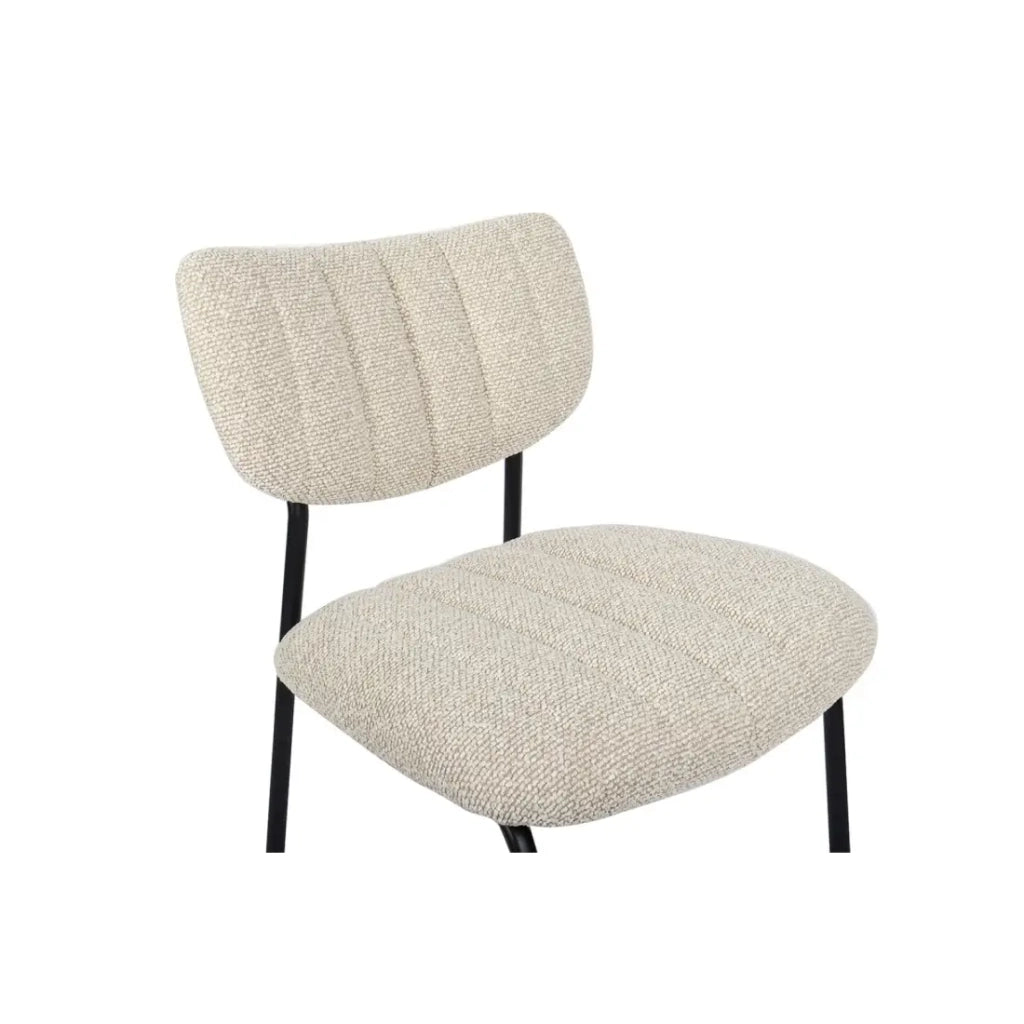 Set di 2 sedie NORAYA - Tessuto beige - Piedi in metallo - Design compatto - Eleganza naturale e raffinata