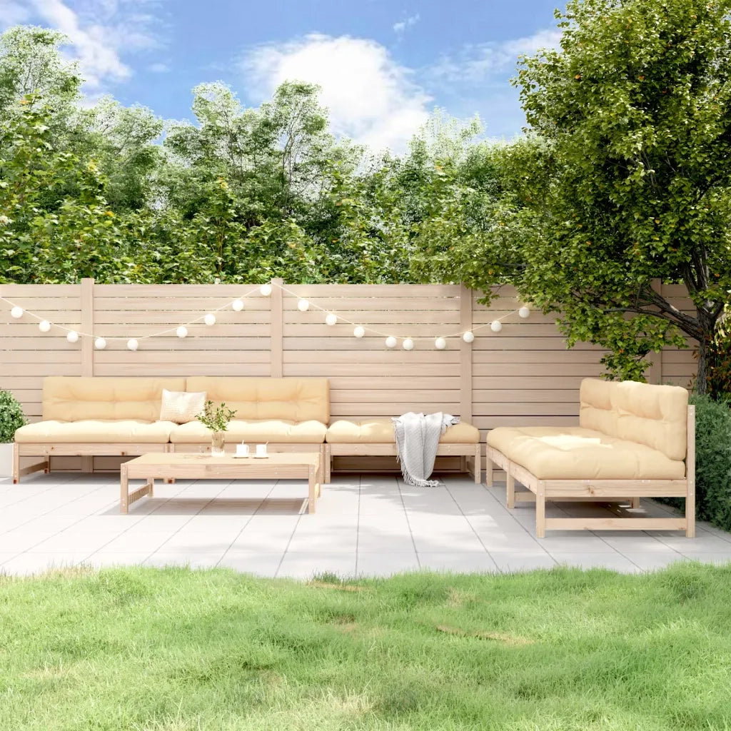 Set Salotto da Giardino 6 pz in Legno Massello di Pino 3186613