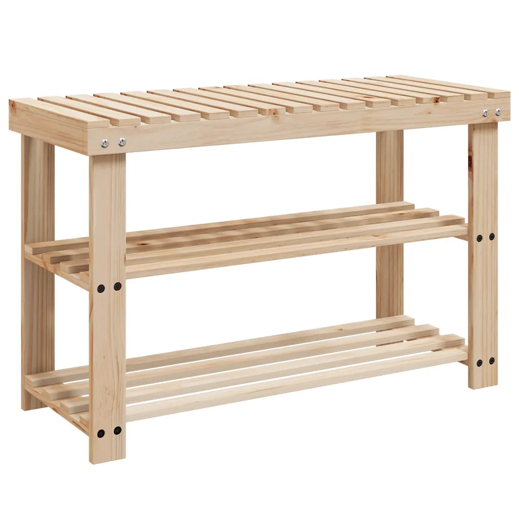 Scarpiera 2 in 1 con Panca in Legno Massello di Abete cod mxl 50386