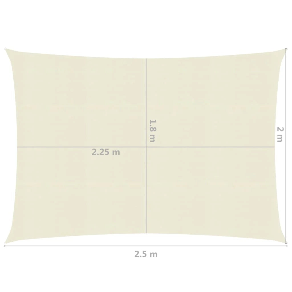 Vela ombreggiante/ombrellone 160 g/m² crema 2 x 2,5 m HDPE 02_0009070