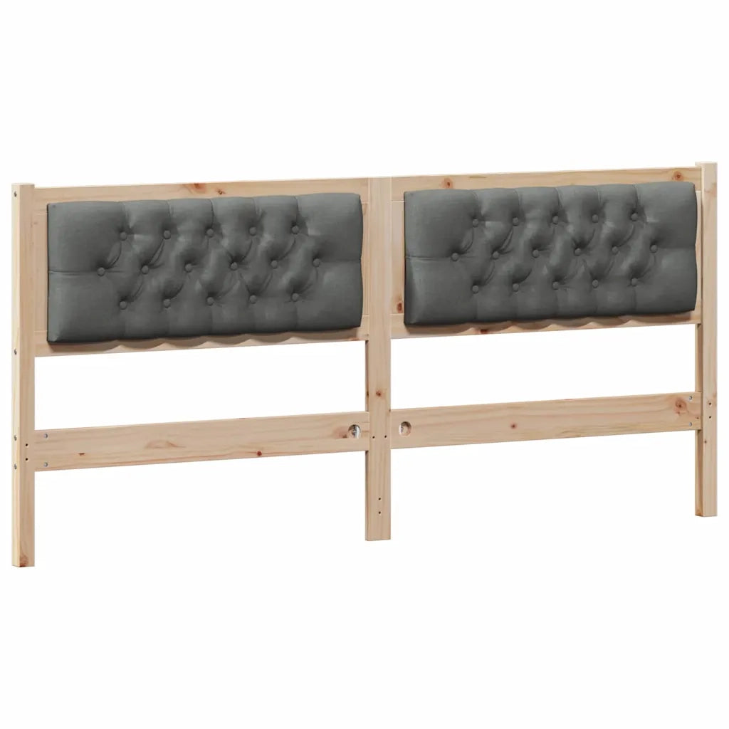Testiera marrone e grigio scuro 180 cm Legno di pino massello 878995