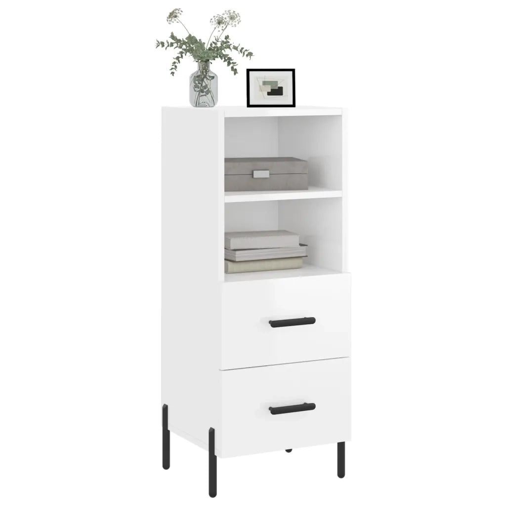 Credenza-Buffet-Armadio da cucina Bianco Lucido 34,5x34x90 cm in Legno Multistrato 921608