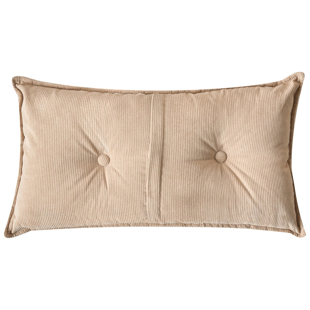 Divano Angolare Beige Velluto A Coste 3 Posti Cuscini Extra Dispersi versione sinistra stile Moderno