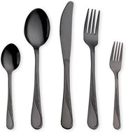 Set di utensili in acciaio inox da 30 pezzi per 6 persone nero