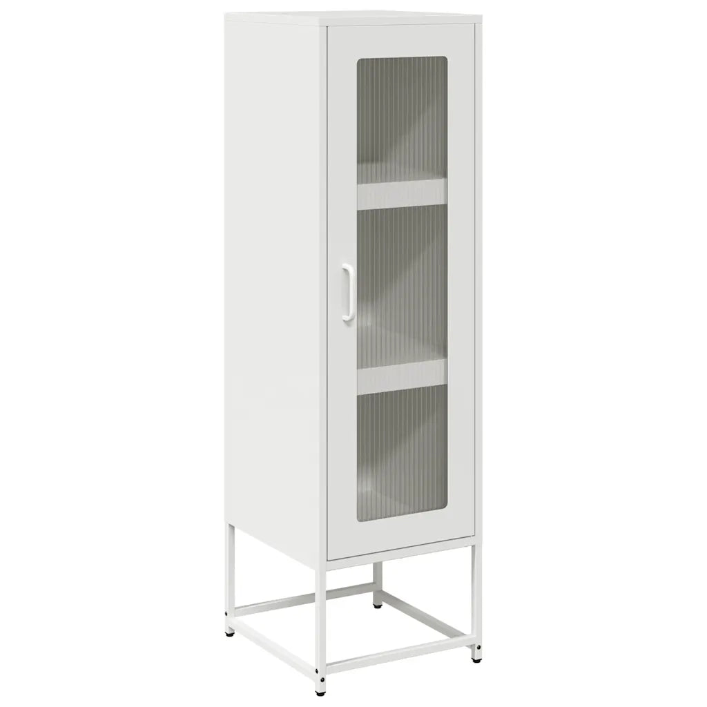 Credenza | Madia | Buffet da pranzo | Armadio da pranzo Bianca 36x39x123 cm Acciaio Laminato a Freddo