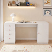 Scrivania per bambini con 4 cassetti e mobiletto, MDF bianco HAVRYA