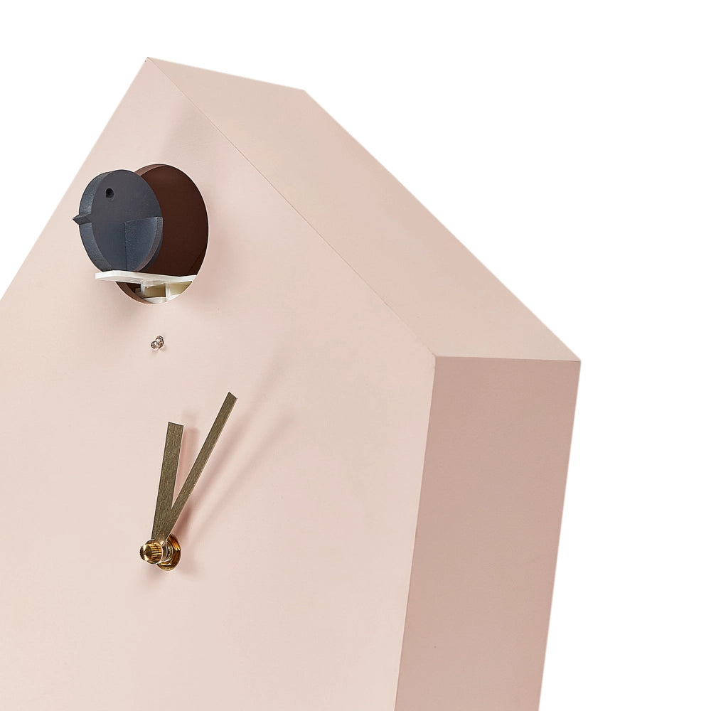 Orologio a cucù da parete Rosa MDF Materiale sintetico 24 x 63 cm Design senza numeri Pendolo per bambini Decorazione soggiorno