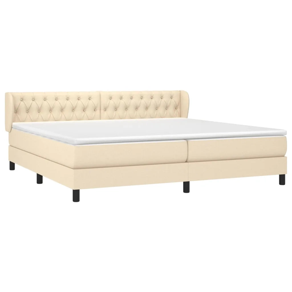 Giroletto a Molle con Materasso Crema 200x200 cm in Tessuto 3126514