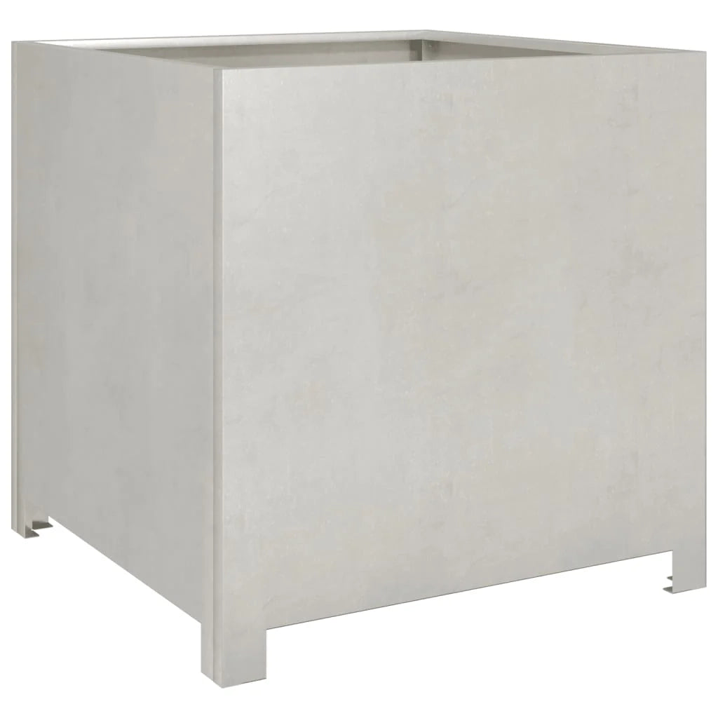 Fioriera rialzata per piante fiori terrazza giardino 50 x 50 x 50 cm acciaio inox argento 02_0037662