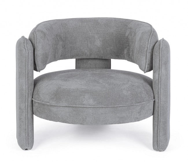Poltrona Soggiorno 94x88x73 cm Aisha in Tessuto Grigio