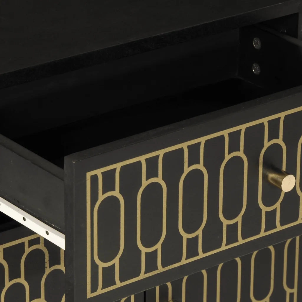 Comodino 50x33x60 cm in Legno Massello di Mango 358331