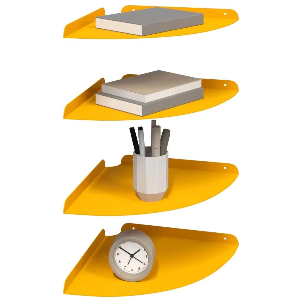 Mensola sospesa 4 pcs Giallo senape 30 x 30 x 2 cm 8004117
