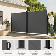 Extendable Side Awning, Anthracite, 200x600 Cm