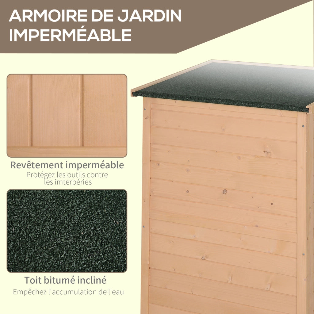 Armadio da Giardino ¨C Xylo ¨C Legno Abete Pre-Oliato Tetto Bitumato 75x56x115cm