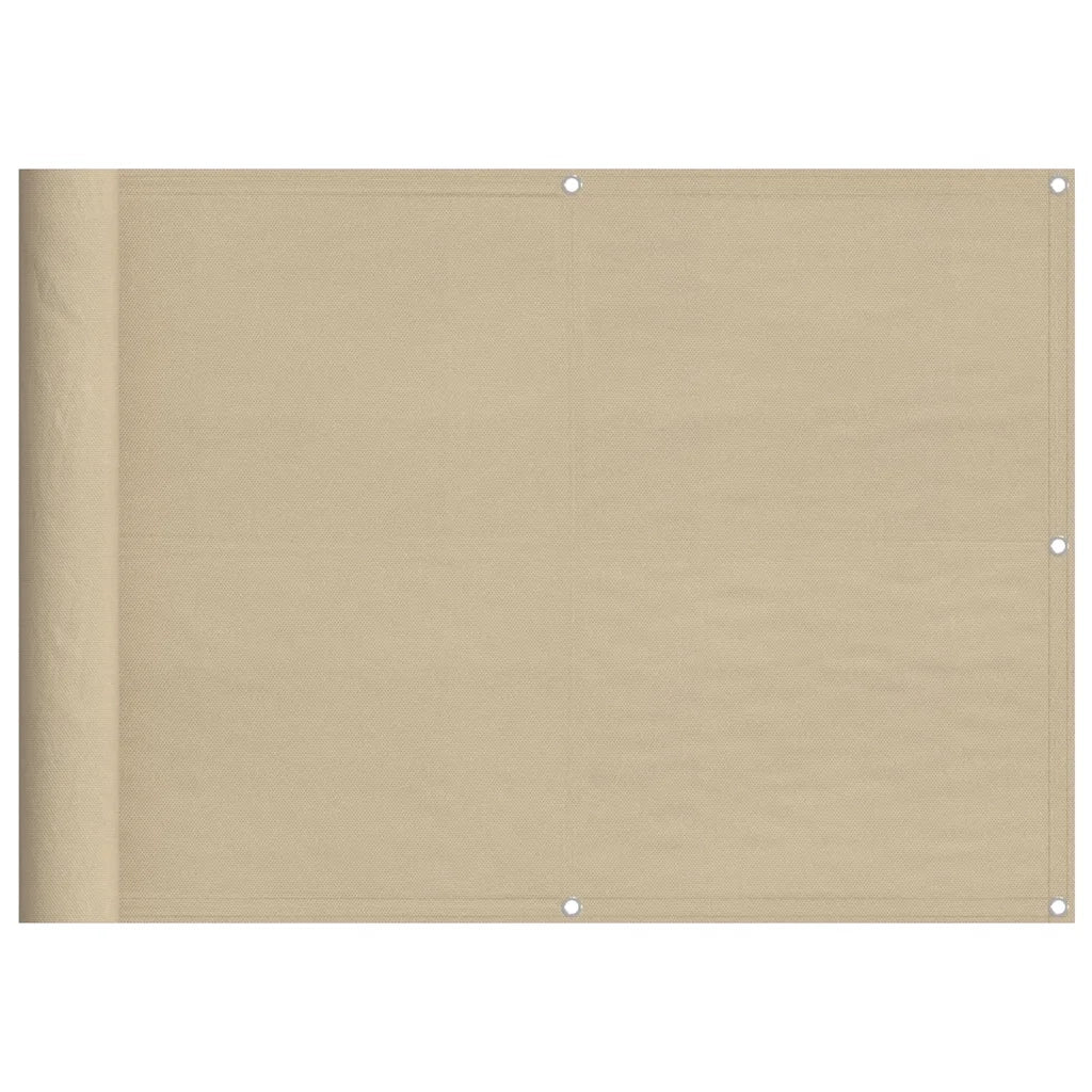 Paravento da Balcone Beige 75x1000 cm 100% Poliestere Oxford