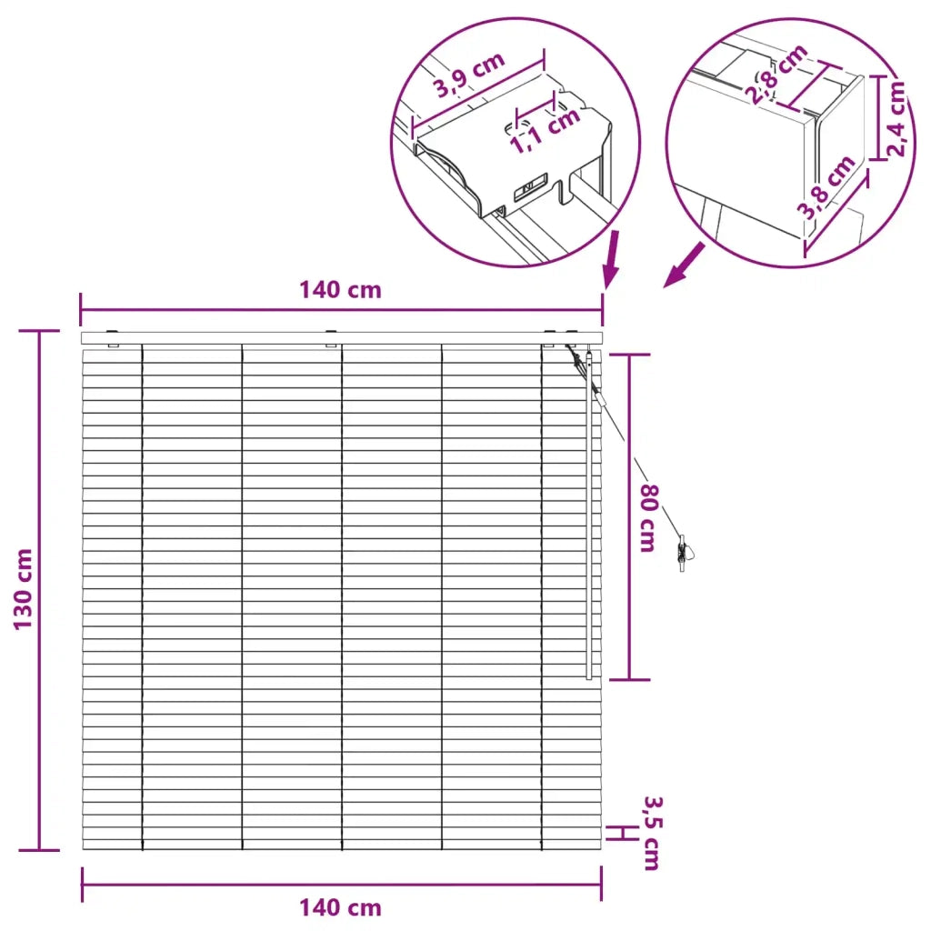 Tenda Veneziana Nero 140 x 130 cm 35 mm 42015474