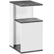 Comodino ¨C zephmum ¨C Grigio e Bianco 35x29,5x60 cm