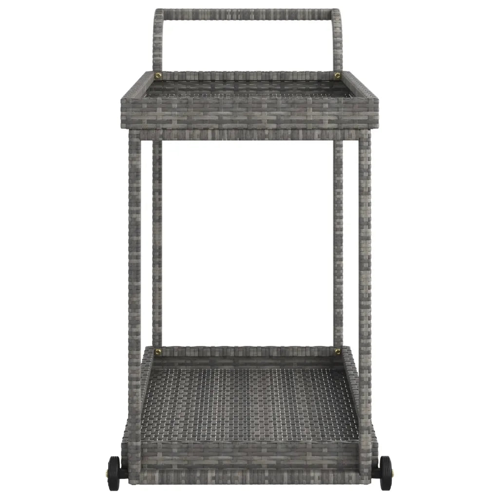 Carrello da Bar Grigio 100x45x83 cm in Polyrattan 316667