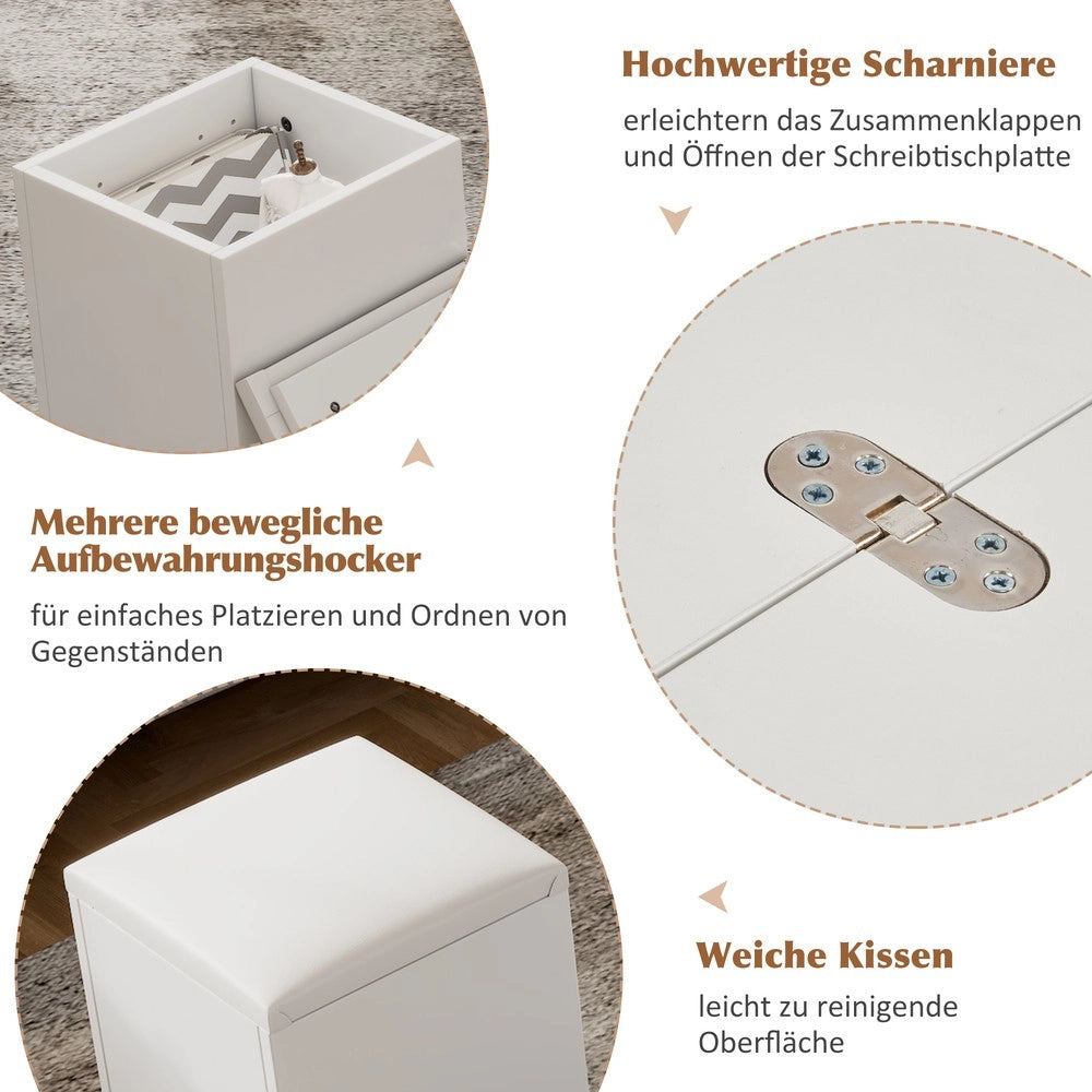 Tavolino Sollevabile Multifunzionale ¨C MINIMAL ¨C Bianco, Piano Allungabile, Legno, Moderno