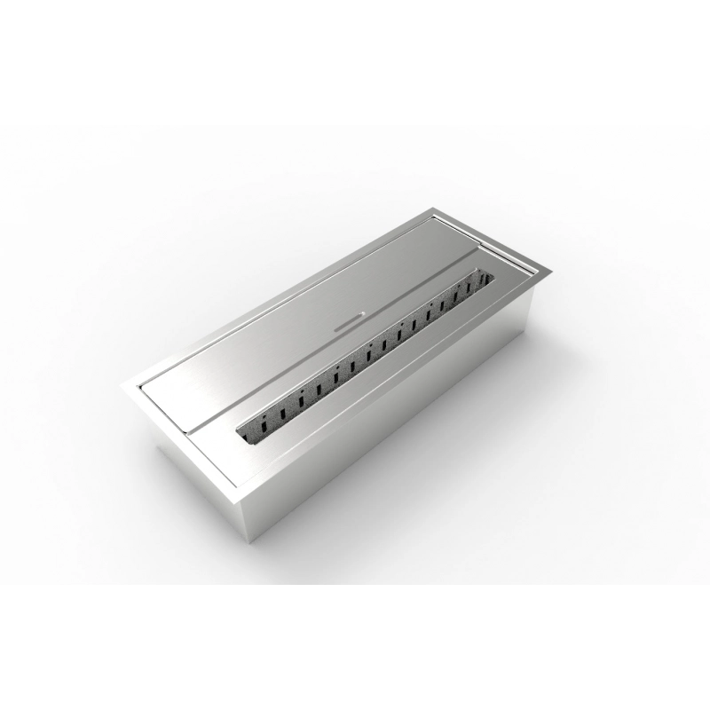 Bruciatore per camino a bioetanolo biocamino in acciaio inox 3,5 lt 45,7X18,7XH9,5 cm