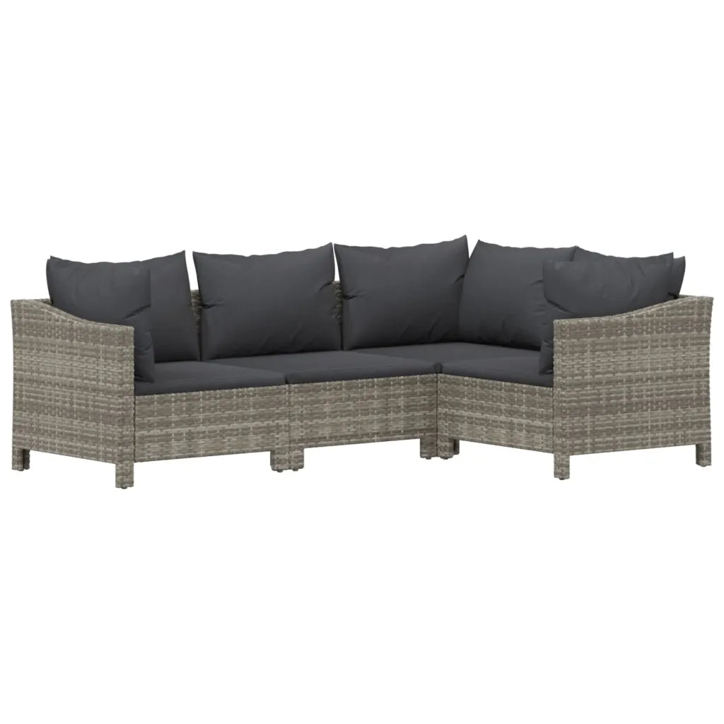 Set Divani da Giardino 8 pz con Cuscini in Polyrattan Grigio 3187298