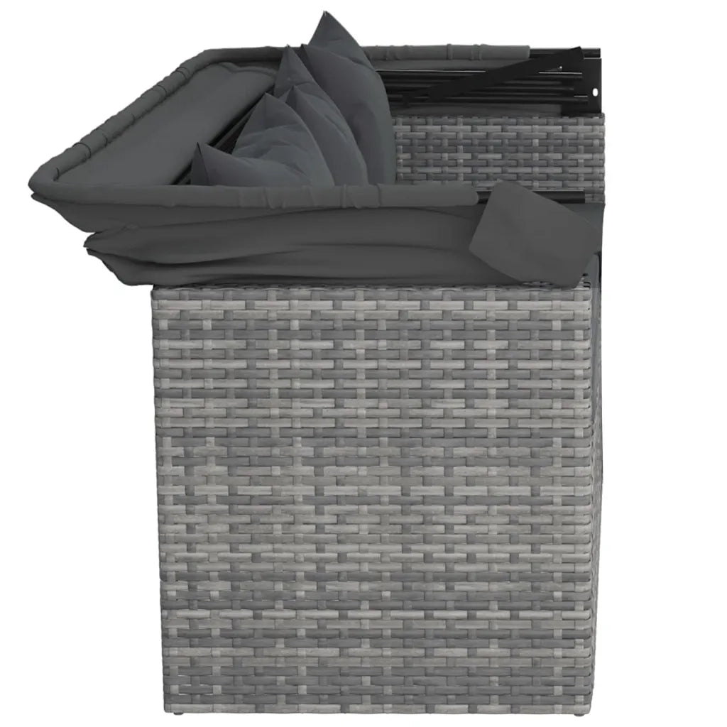 Set Divani da Giardino 4 pz con Cuscini in Polyrattan Grigio 3186649