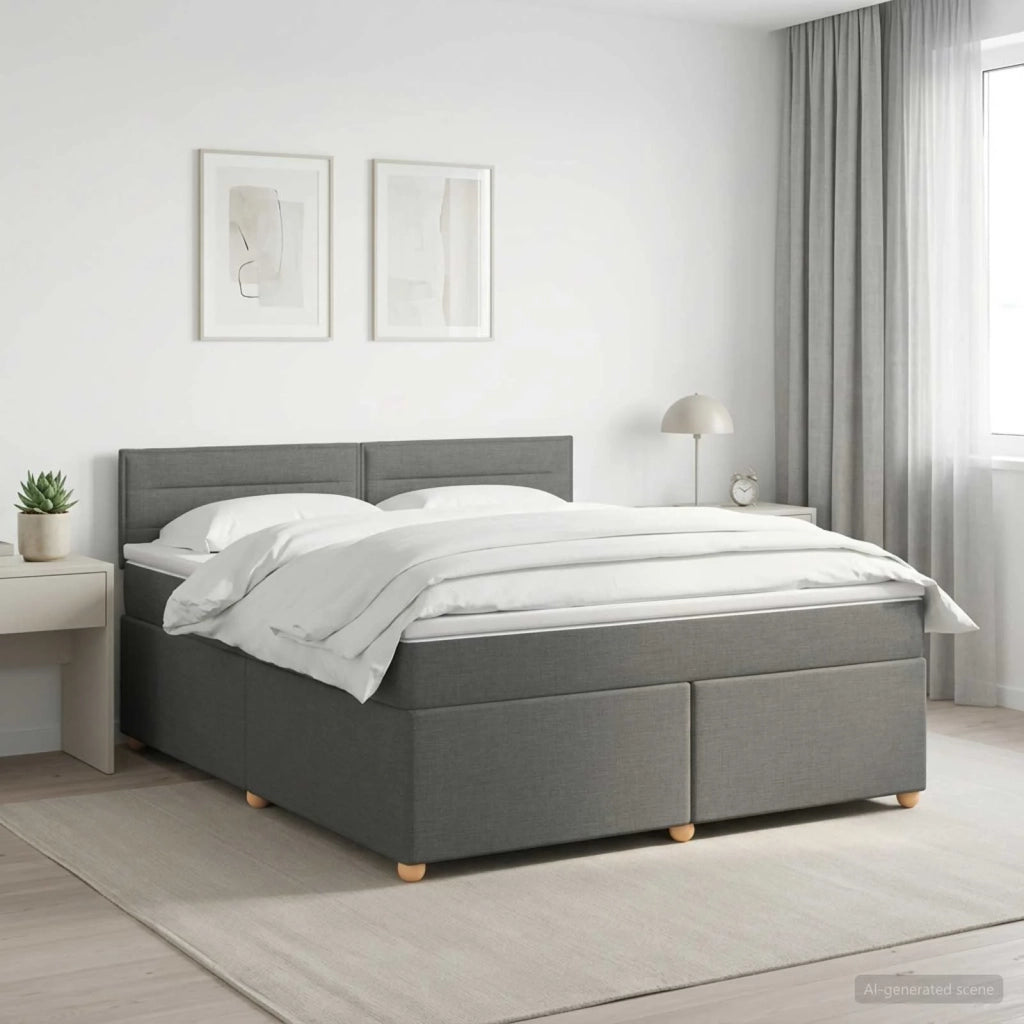 Letto box spring con materasso Grigio Scuro 160 x 200 cm 3450987