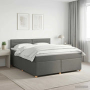 Letto box spring con materasso Grigio Scuro 160 x 200 cm 3450987