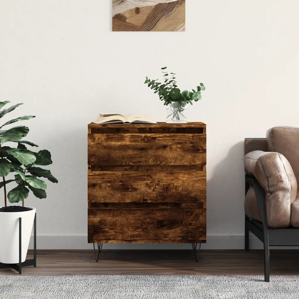 Credenza Rovere Fumo 60x35x70 cm in Legno Multistratocod mxl 104756