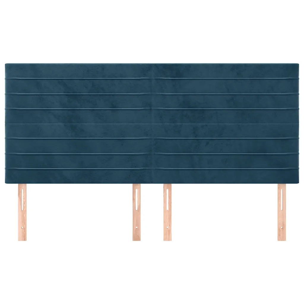 Testiere 4 pz Blu Scuro 100x5x78/88 cm in Velluto