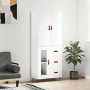 Credenza-Buffet-Armadio da cucina Bianca 69,5x34x180 cm in Legno Multistrato 609858
