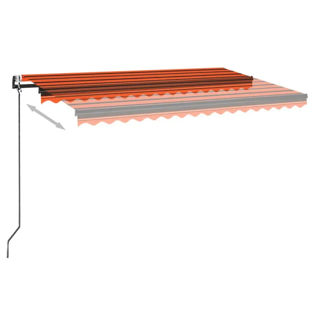 Tenda Automatica Sensore Vento e LED 400x300 cm Arancio Marrone