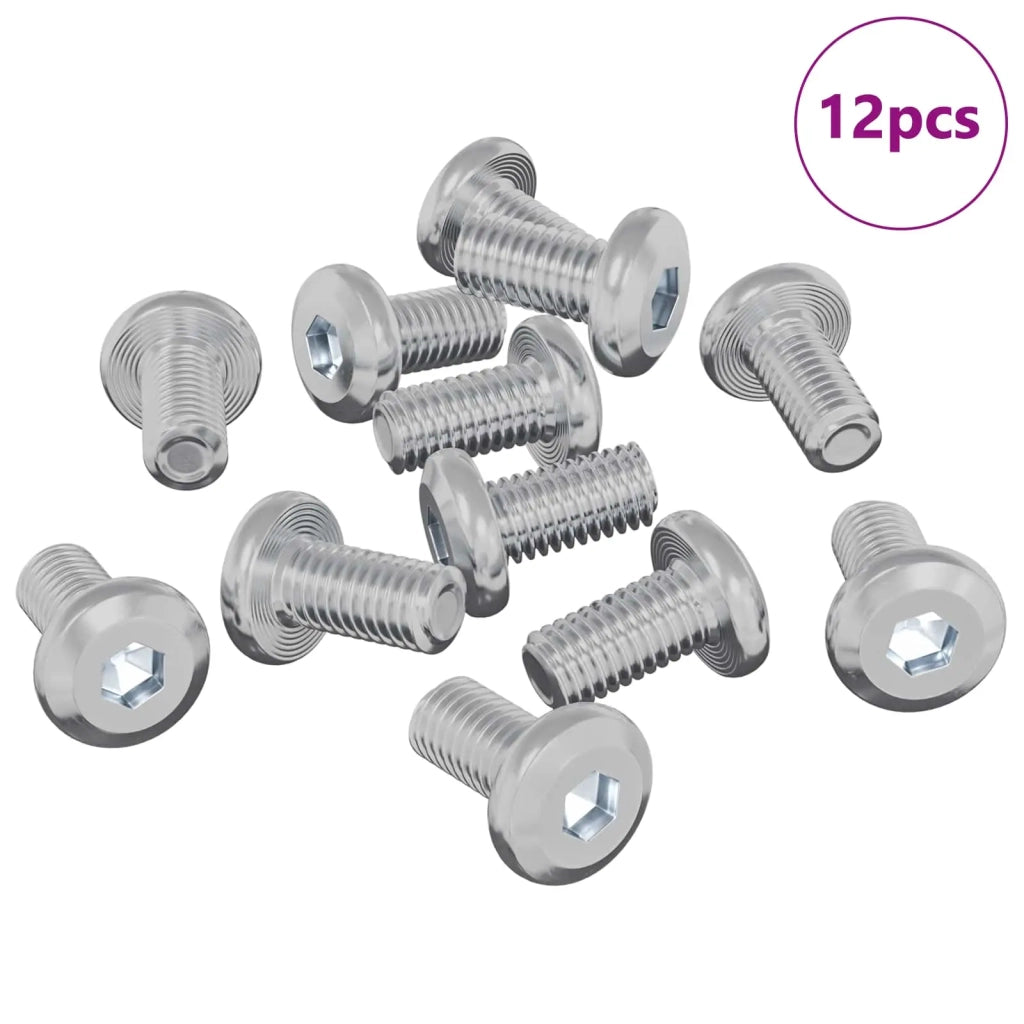 Vite di Blocco Tinta unita 12 pcs Argento M6 x 12 mm Acciaio 864566