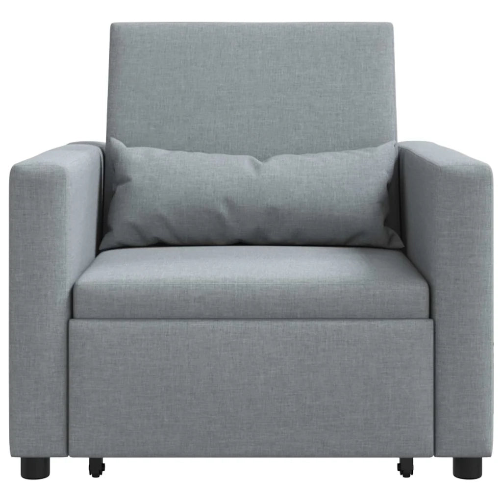 vidaXL Divano Letto Singolo Grigio chiaro 90 x 165 x 87 cm Tessuto