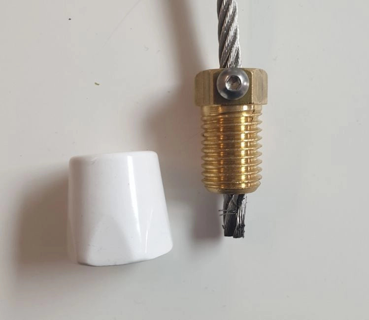 Tendifilo con cappuccio di rifinitura per tende 3000 con cavetto guida in acciaio - Colore Nero 9005