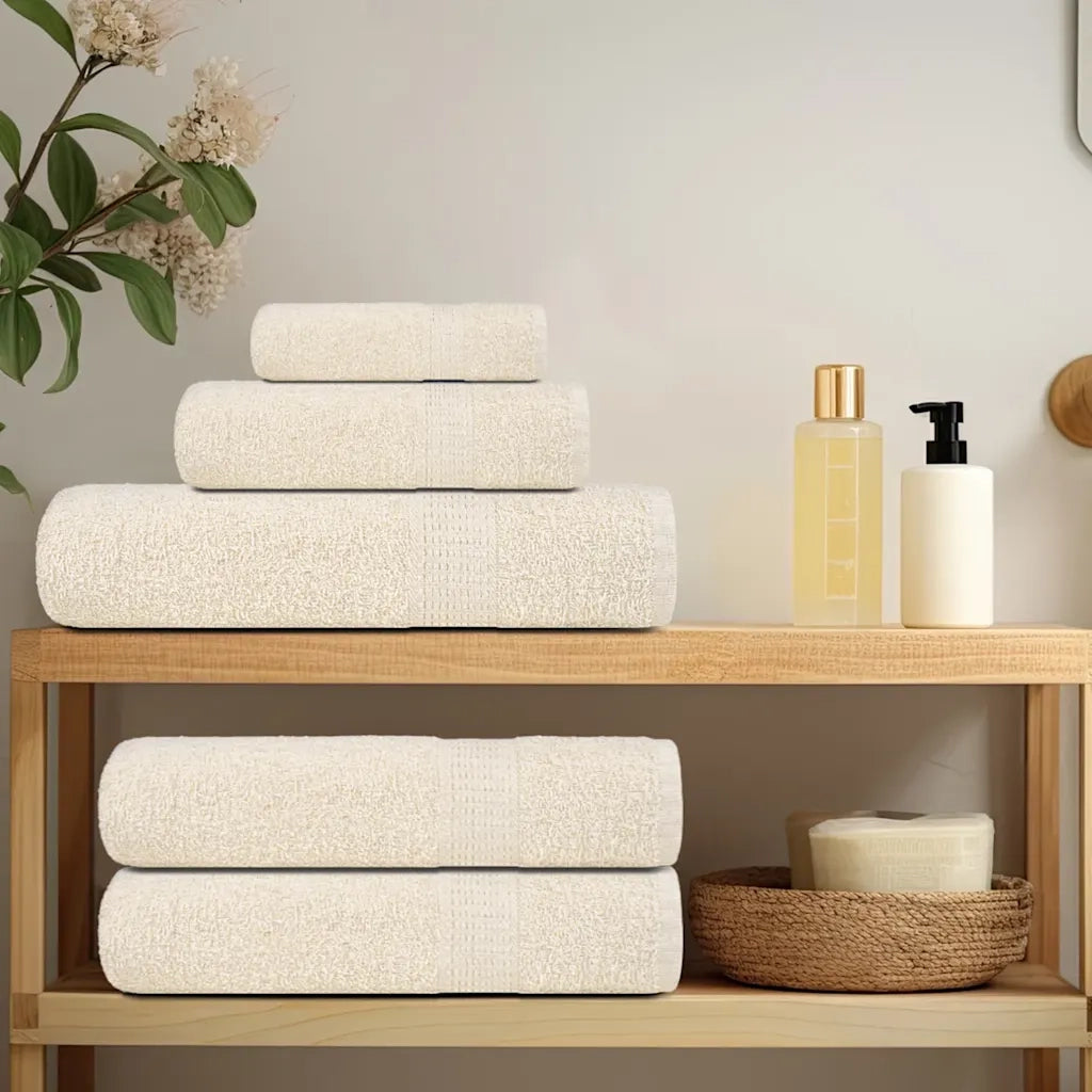 Asciugamani FROGN 4 pz | Teli per bagno Crema 100x200 cm 360 g/m2