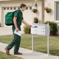 Cassetta postale condominiale autoportante 6 posti, bianco, 2 moduli 945 x 270 x 1200 mm