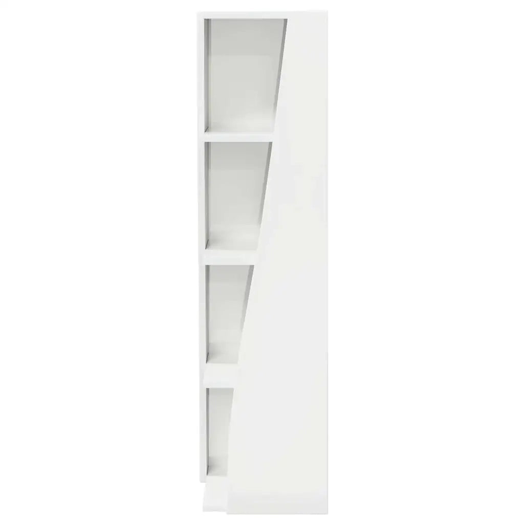 Mobile angolare Bianco Lucido 27,5x27x102cm Legno multistrato 889849