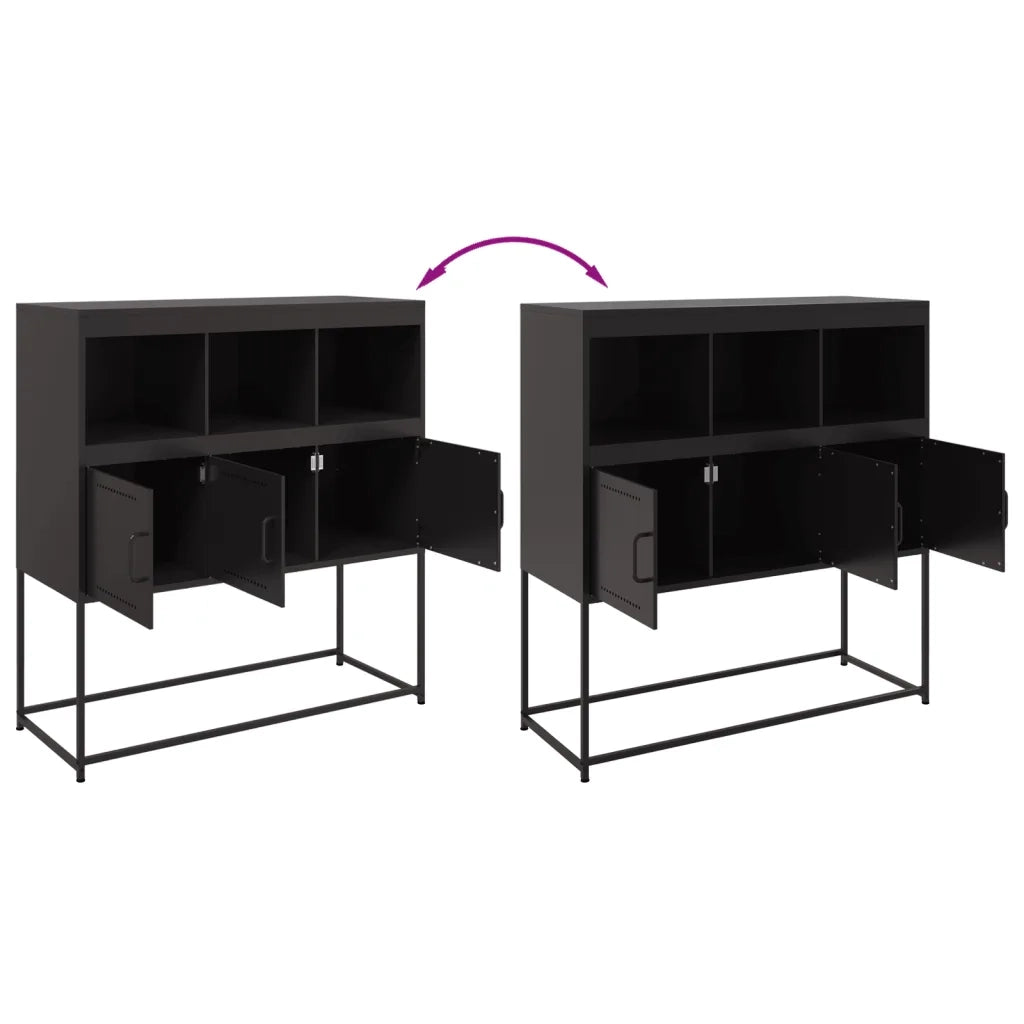 Credenza Nera 100,5x39x107 cm in Acciaio 846590