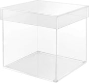 Cassa di vetrina acrilica 5 facce, 15x15cm, con coperchio - cassa di deposito trasparente per collezioni, giochi, decorazioni, make-up e regali