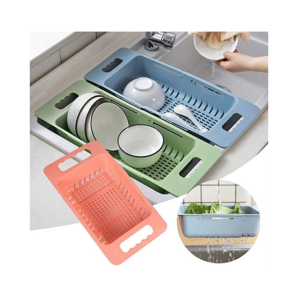 Trade Shop - Scolatutto Allungabile Regolabile Scola Piatti Gocciolatoio Accessorio Da Cucina -