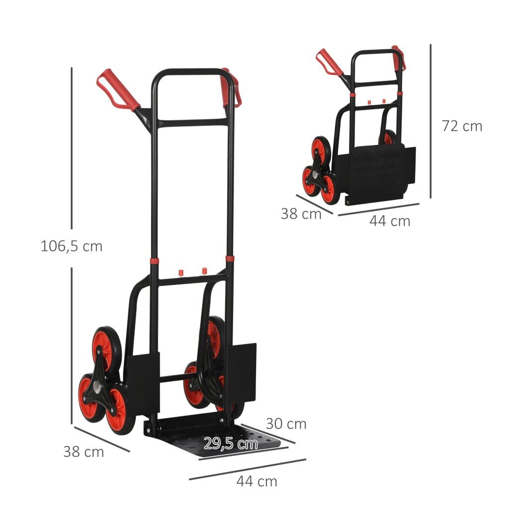 Carrello Pieghevole per Scale con Ruote ¨C zephmum ¨C Grigio 120kg 60x40x20