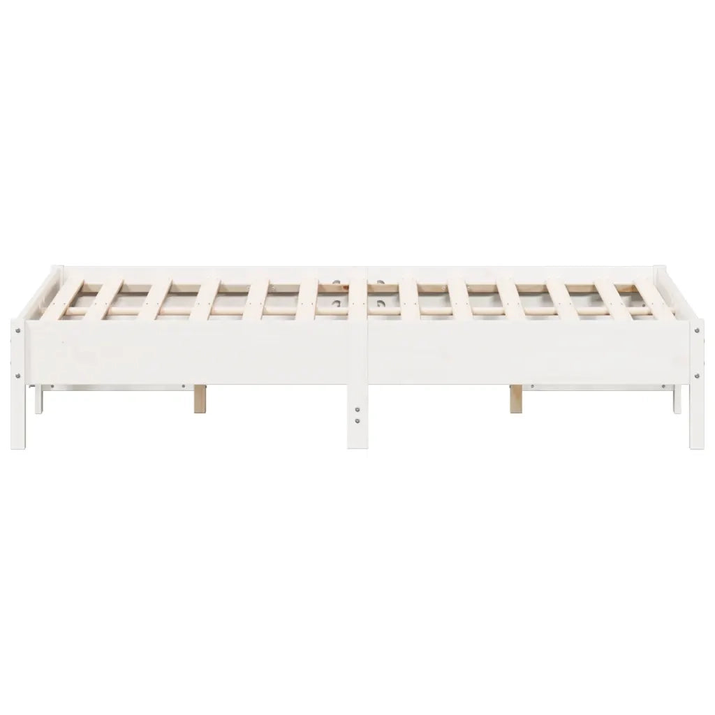 Letto senza Materasso Bianco 140x190 cm Legno Massello di Pino
